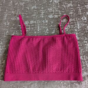 Spiritual Gangster Vibrant Pink Ribbed Top